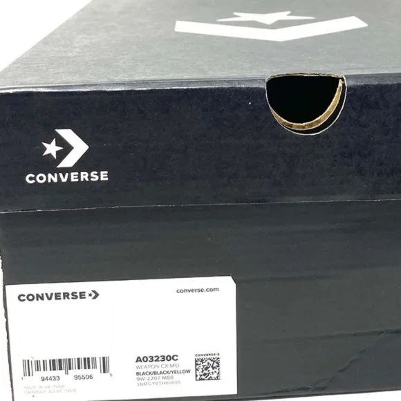 Converse Weapon CX Shoes Women Size Mid Top Black Leather Suede Sneakers A03230C - Picture 8 of 9